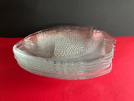 Teller Fischform Glasteller Fischteller Salatteller 8 Stk