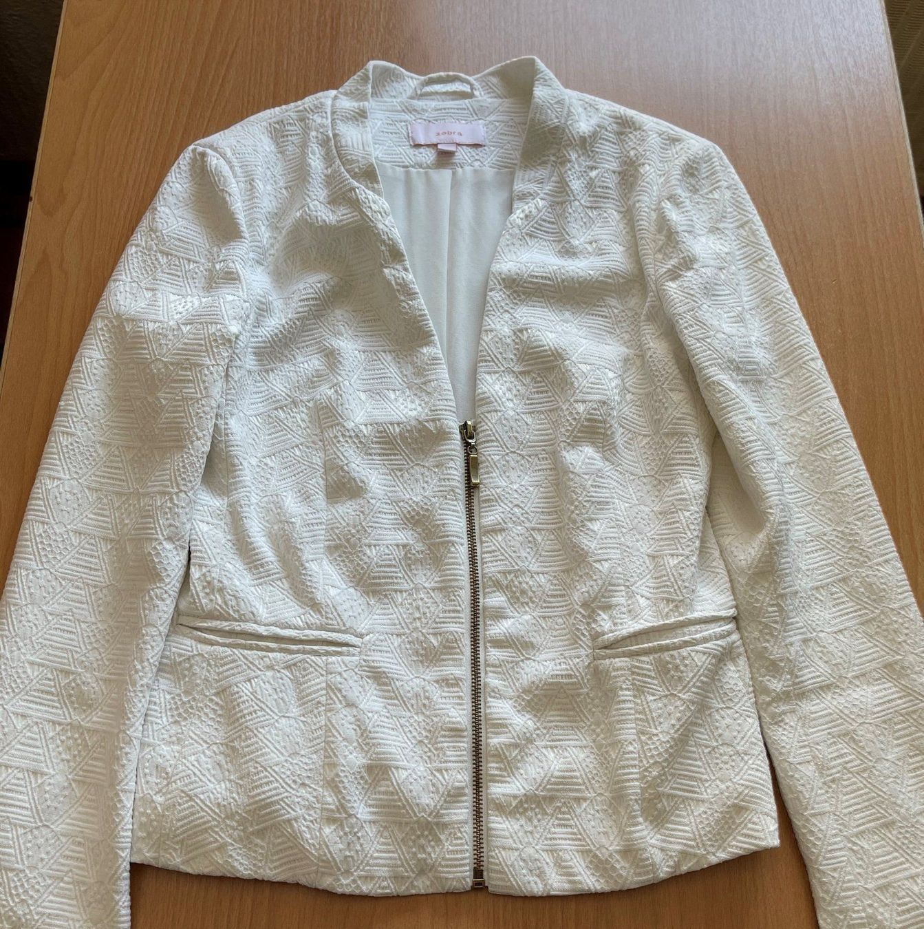 Zebra Giacche: Creme weisser Blazer mit Muster – Nuovo (secondo la descrizione) da Basel venduto da Seifehuesli
