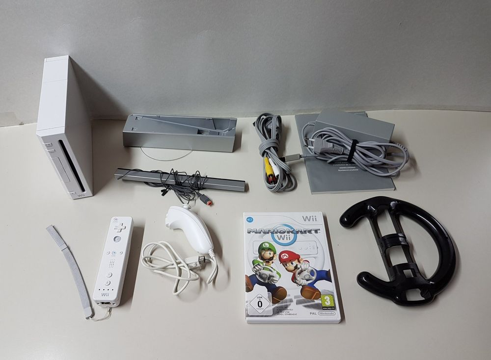 Console Nintendo Wii Noire Mario Kart Wii Pack Pal-euro  Neuf Pack Descelle New Unsealed