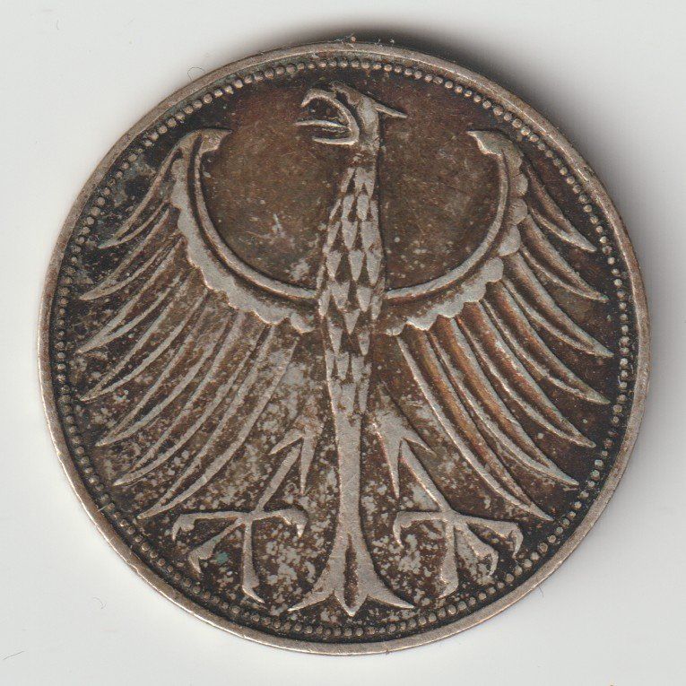 Tutti le monete: Silber Münz 5 DM 1951 Deutschland – Usato da Biel/Bienne venduto da Destockweb