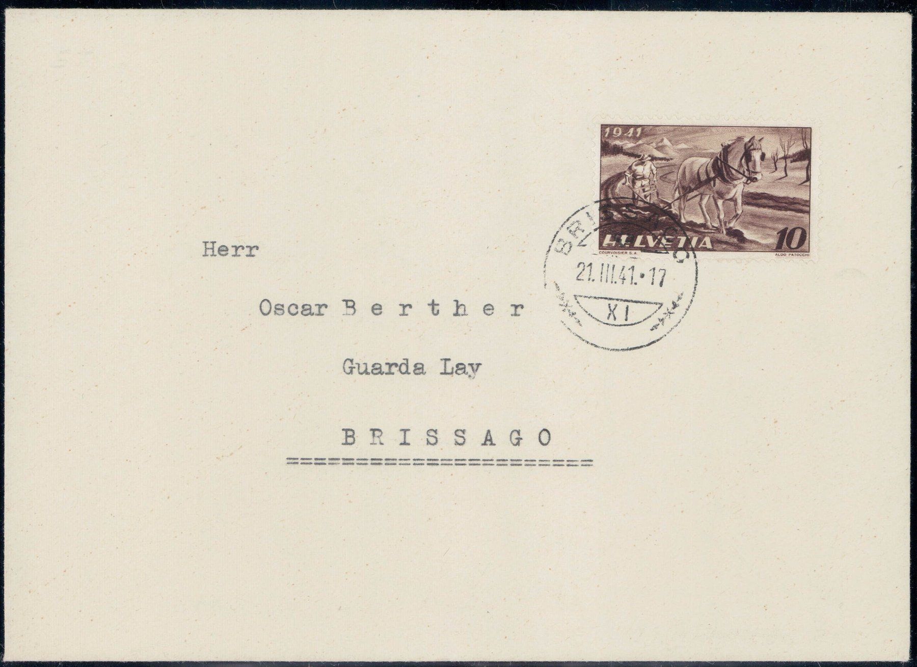 Tutti i francobolli: Anbauwerk 1941, Nr. 252 auf FDC, 200.- – Usato da Horw venduto da pilatusmail