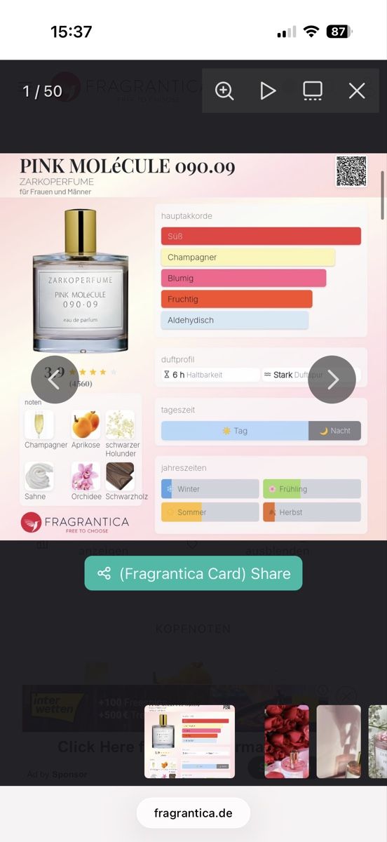 Zarkoperfume Profumi & Eau de Toilette: Zarkoperfume Pink Molecule 090.09 - , 2 ml – Usato da Sursee venduto da nst_czk2 2