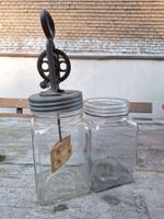 2 STK ANTIKE 2LITER BUTTERGLÄSER