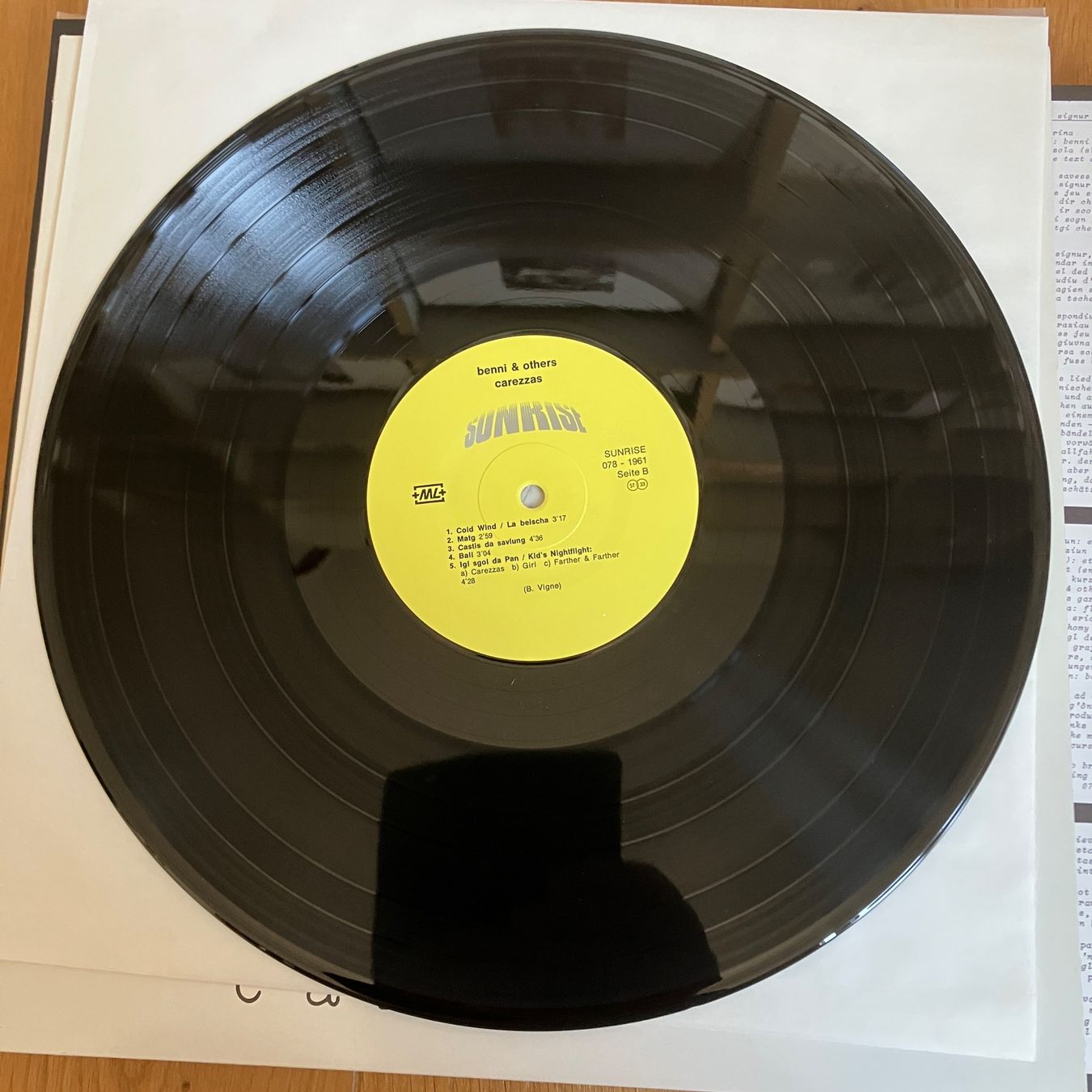 Dischi in vinile: Benni & Others – Carezzas – Usato da Altdorf UR venduto da Metallic0 1
