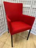 2 Sessel CHOICE Stoff rot Beine Metall schwarz