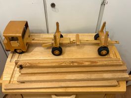 Holz LKW mit Anhänger & Ladung von Wisa Gloria