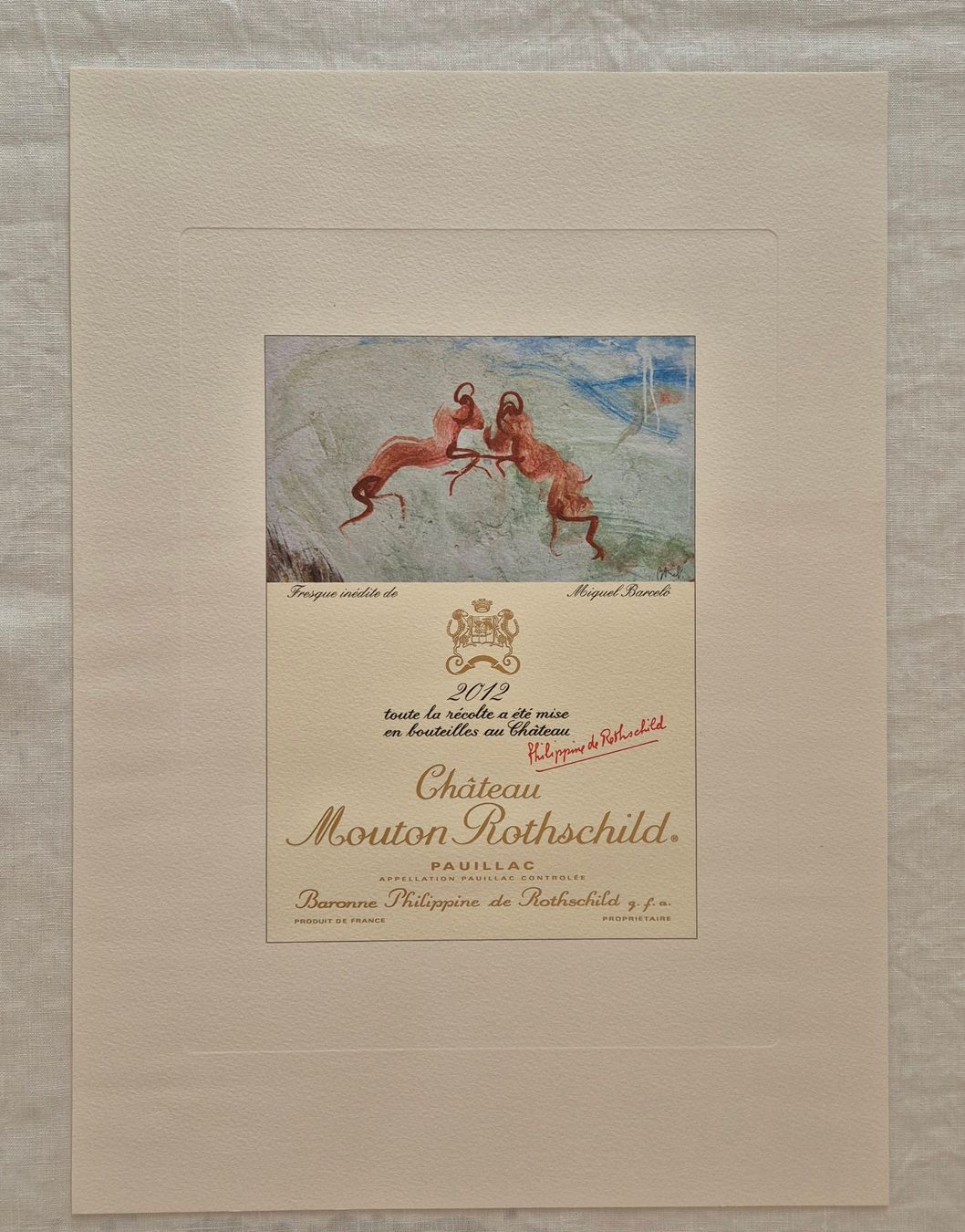 Grafica & Litografie: Mouton Rothschild 2012, Litho Miguel Barcelo – Usato da Luzern venduto da Louis-XVI 1