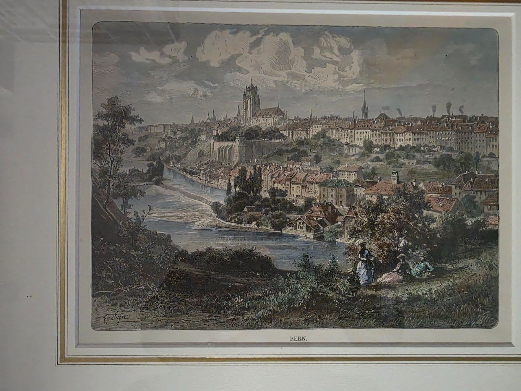 Incisioni: Holz Stich Xylografie ca. 1880 -  Bern – Usato da Walterswil BE venduto da Lonitti 5
