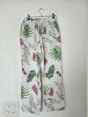 Pyjamahose mit Pflanzenmuster, Gr. S-M