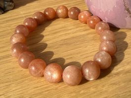 ✨ Pfirsich-Mondstein Armband 10.8 mm Neu 🌸