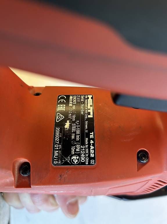 Trapani: Borhammer Hilti TE 4-A22 – Usato da Basel venduto da gentinetta 2