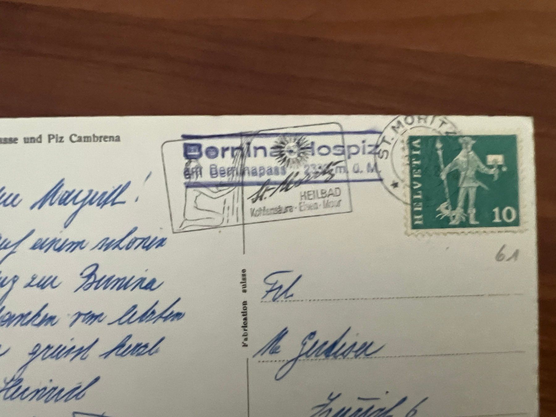 Cartoline postali: AK  1962 Berninastrasse  (G3151) – Usato da Hinwil venduto da Sidi4 1