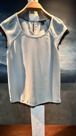 Scotch&Soda Shirt, Gr. XS/ S, Blau mit Spitze, Top Zustand!
