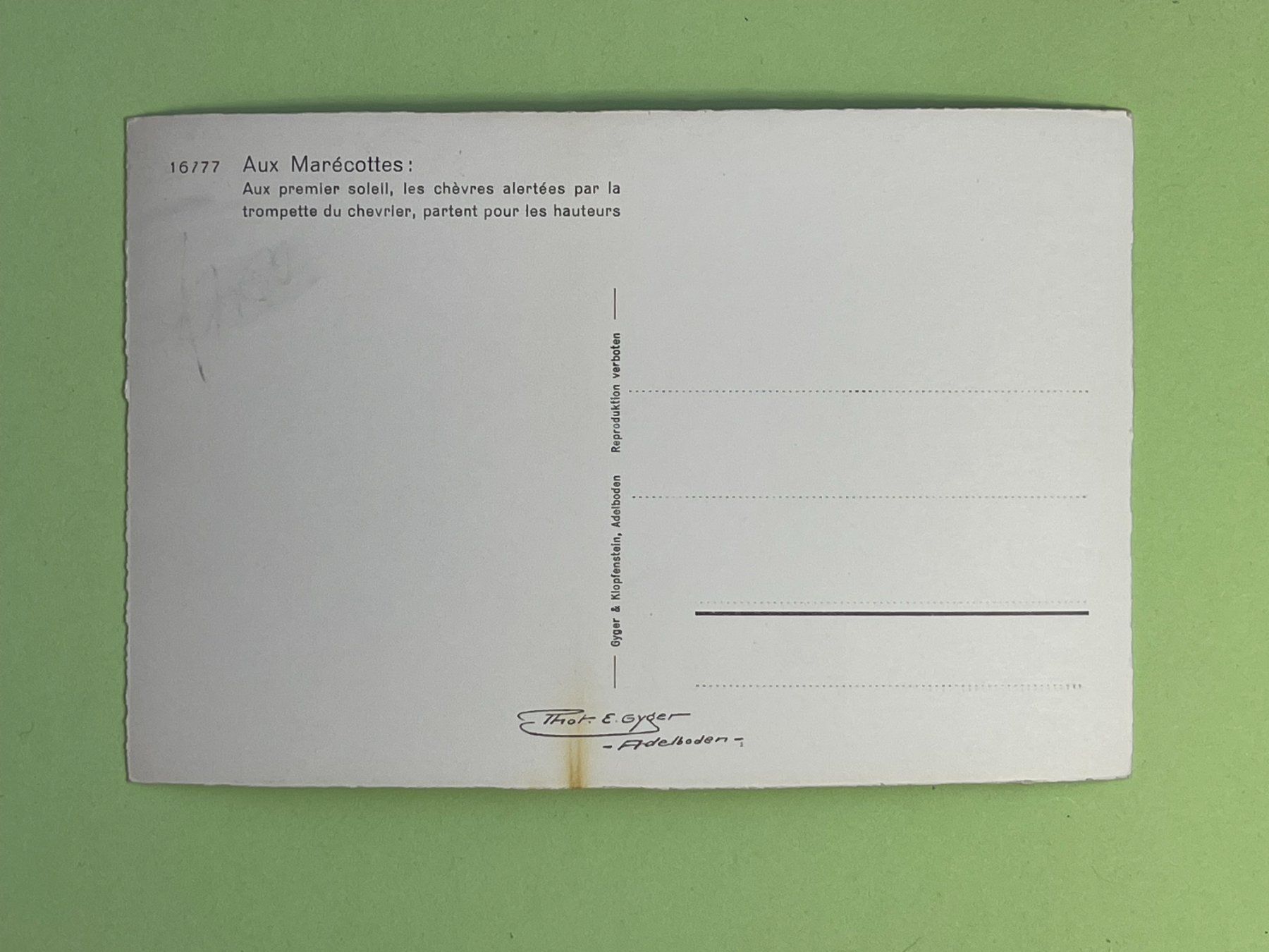 Cartoline postali: Aux Marécottes - chèvres – Usato da Steg VS venduto da danwer74 1