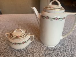 antiker Kaffeekrug und Zuckerdose, KPM, Art Deco