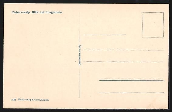 Cartoline postali: AK Tschorrenalp, Blick auf Lungernsee – Usato da Berlin venduto da bartko-reher 1