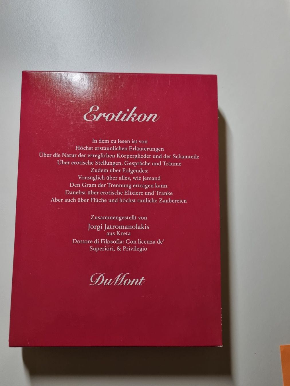 Libri: Buch Erotikon von DuMont OVP – Nuovo e nell'imballaggio originale da Zofingen venduto da Felpa