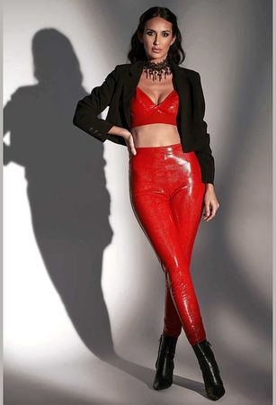 Patrice Catanzaro Jill Lack Leggings Rot Gr. L – Neu