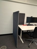 Tischtrennwand Desk Screen, Schwarz, freistehend, H 151 cm