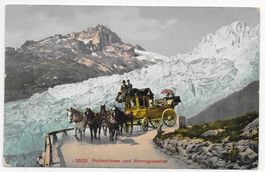 Furkastrasse und Rhonegletscher, Postkutsche