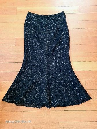 Vintage Paietten Midi-Rock Laura Ashley, Grösse 36, schwarz