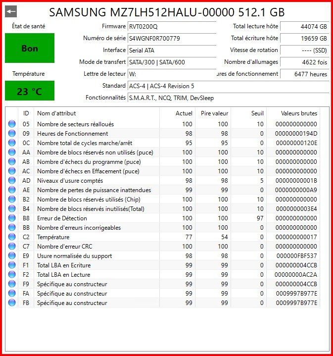 Samsung Dischi rigidi: SSD Samsung 512 Go – Usato da Semsales venduto da __Florian__ 2