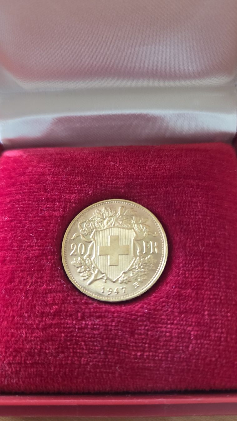 Alle Münzen: Goldvreneli Fr 20 1947 – Neu und originalverpackt aus Siebnen von Bdieti 1