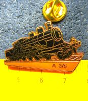 BAHN SCHWIZ PIN SBB DAMPFLOK A 3/5 ENAMEL GOLDIG HUGENIN
