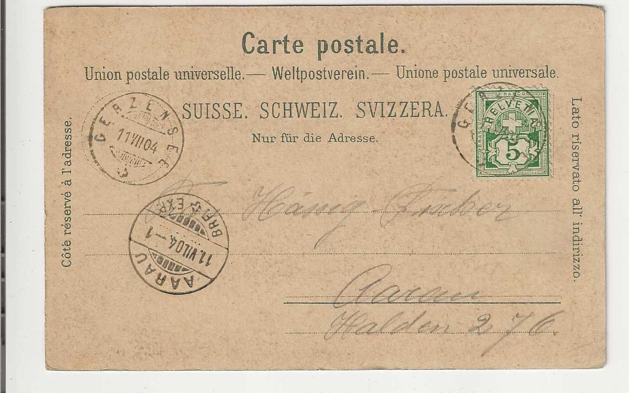 Cartoline postali: Gerzensee, Litho, 1904 – Usato da Spiez venduto da Niesen20 1