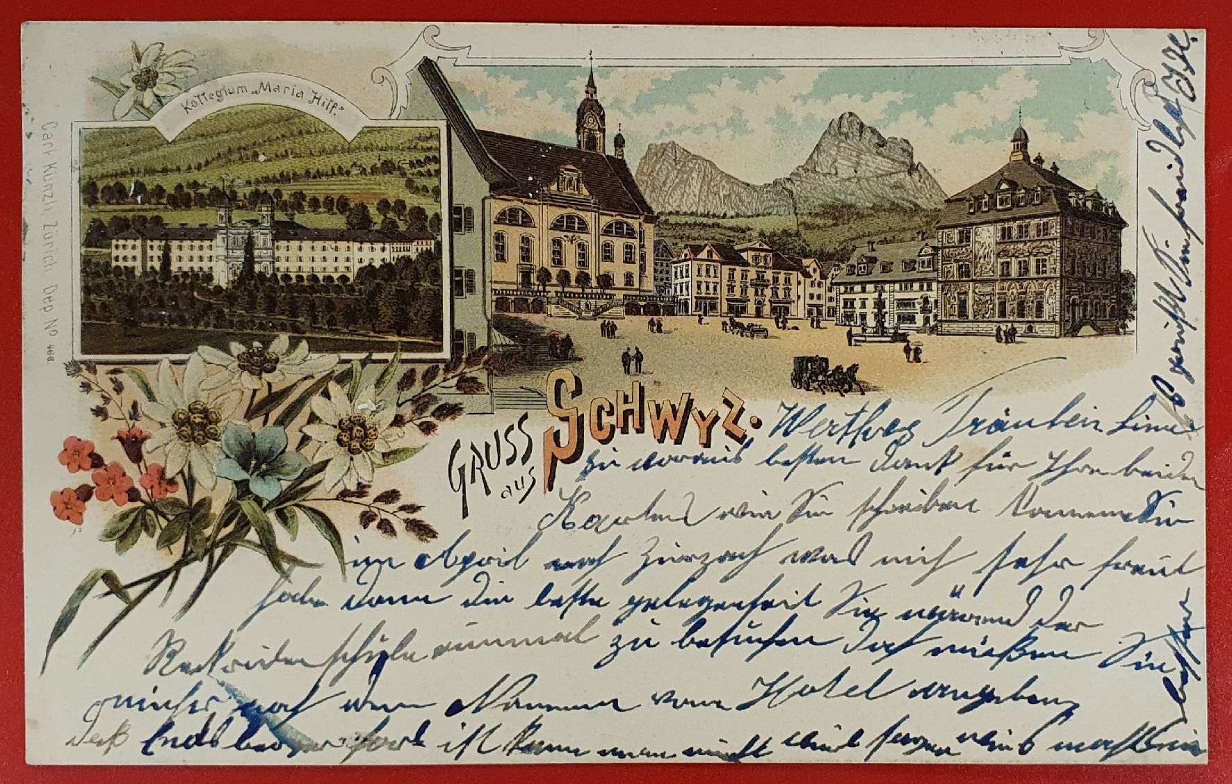 Cartoline postali: Gruss aus Schwyz 1902 – Usato da Kreuzlingen venduto da Rschweiz1