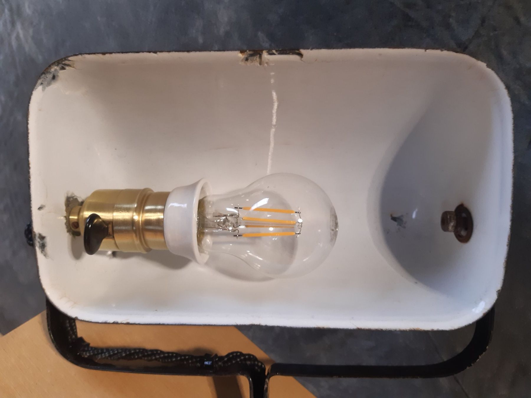 Bankamp Lampade: Alte Emaille  Banklampe Marke Viktoria – Usato da Winterthur venduto da lampenretter 5
