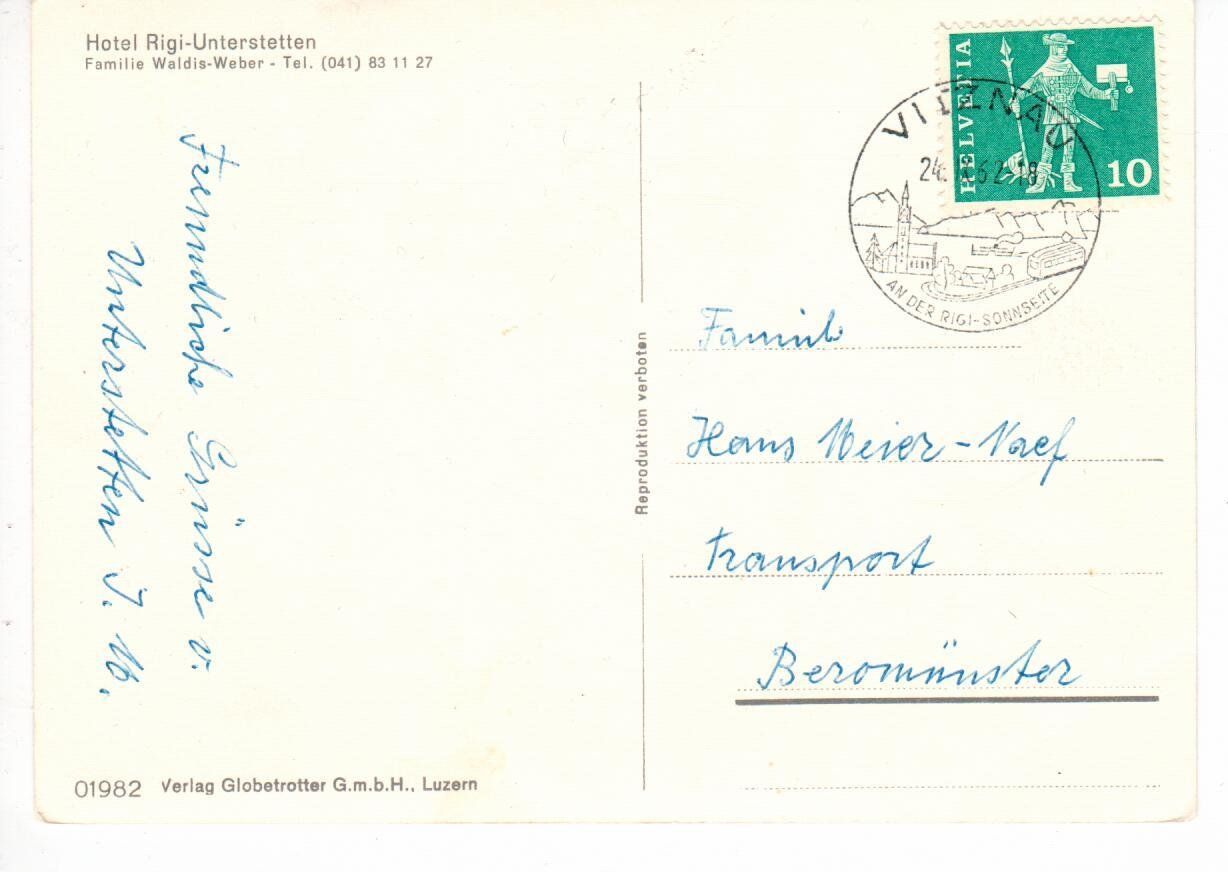 Cartoline postali: Hotel Rigi Unterstetten – Usato da Wolhusen venduto da Curver9 1