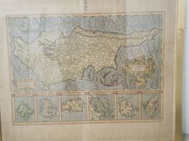 antique zypern landkarte