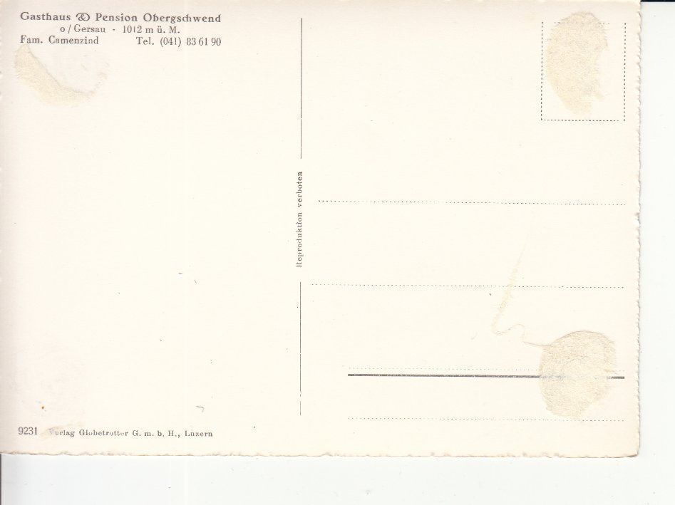 Ansichtskarten: Obergschwend ca. 1960 – Gebraucht aus Bürglen TG von StampGraf 1