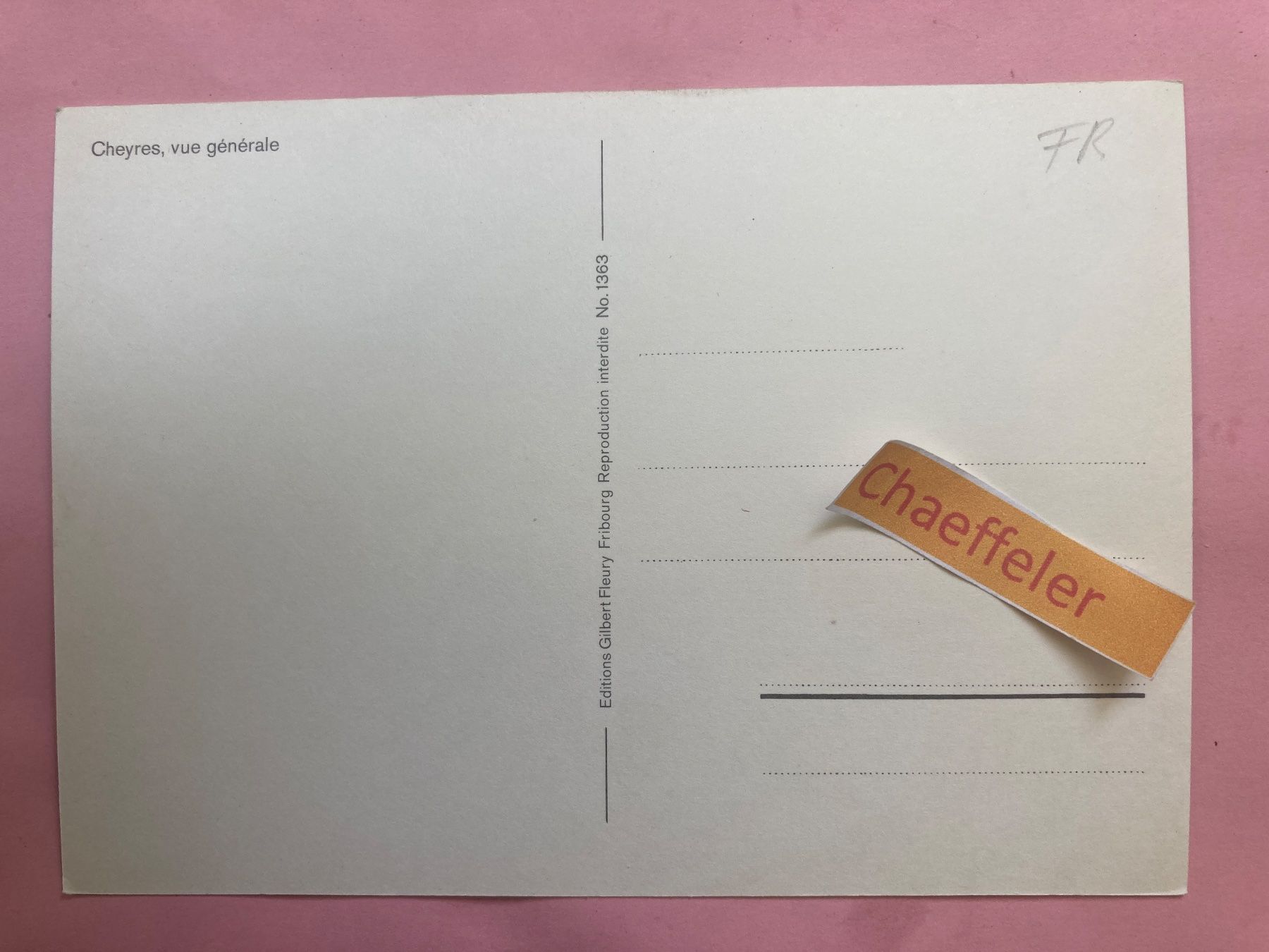 Cartes postales: Cheyres,  vue générale. – D'occasion à Zürich par Chaeffeler 1