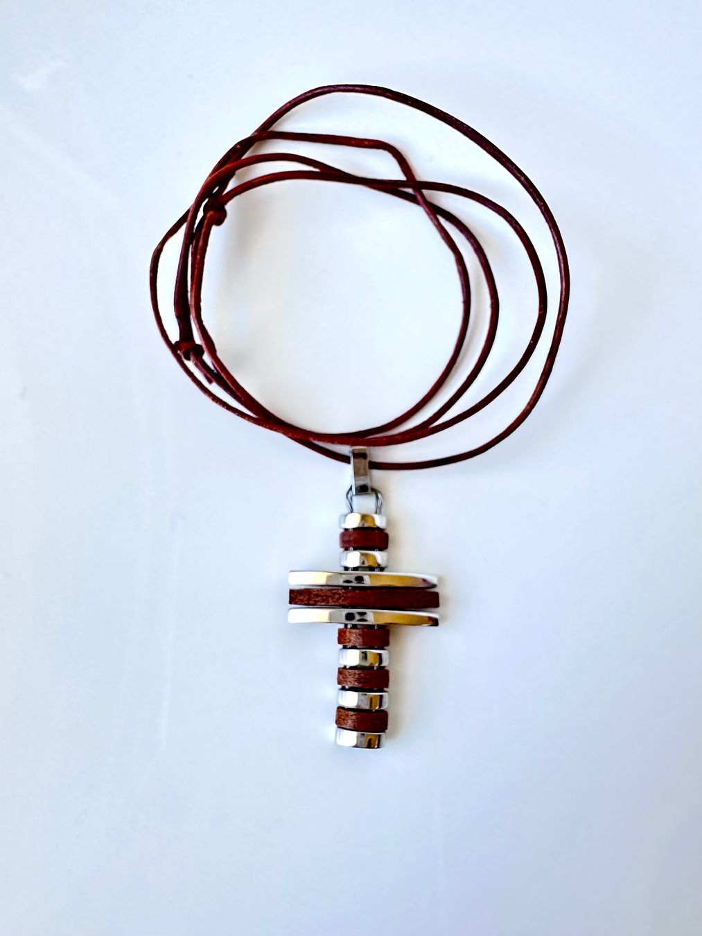 Catenine: Collana COMETE in acciaio e legno – Usato da Agno venduto da Cosmogin1811 1