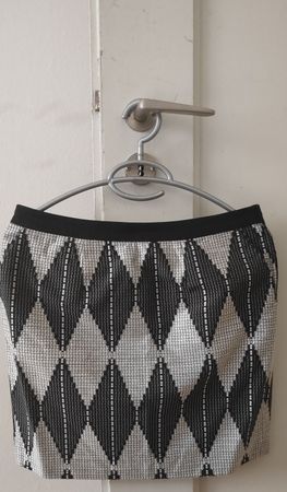 Jupe courte d'été à losanges - Taille 38 - Élégante
