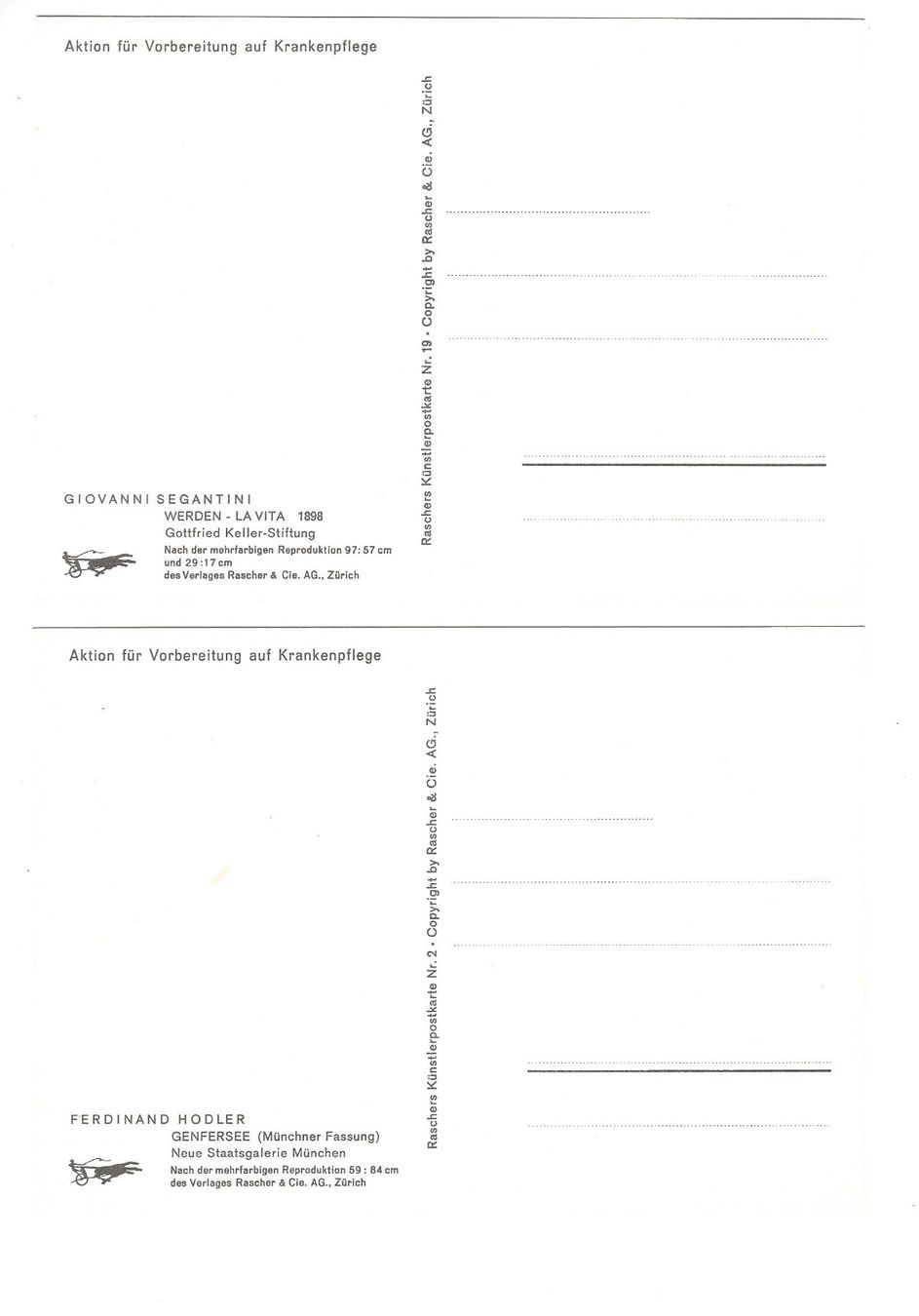 Cartoline postali: AK Künstler Ansichtskarte Postkarten Segantini Hodler – Usato da Frauenfeld venduto da ZAZ12 1