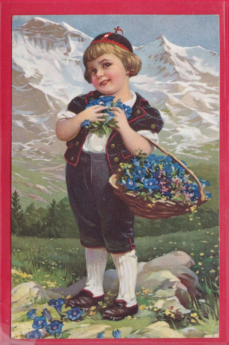 Ansichtskarten: SCHWEIZER MÄDCHEN, 7.4.1927 – Gebraucht aus Oberrieden von Gebirgsstelze
