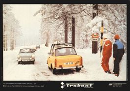 Trabant-Postkarte, IFA mobile DDR, Winterlandschaft!