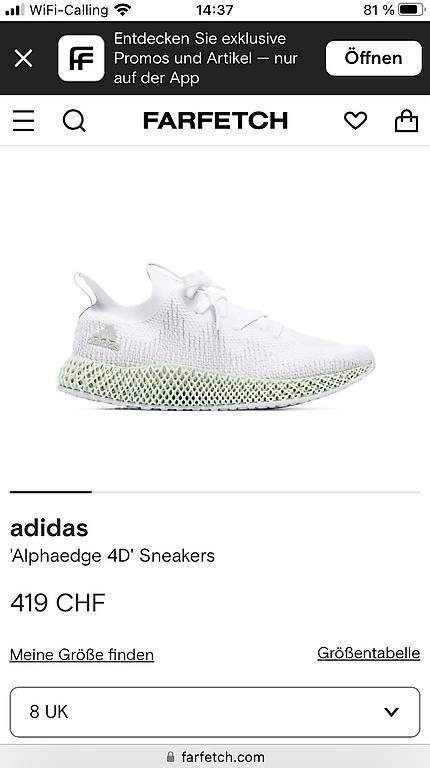 Scarpe da uomo: Adidas alphaedge 4D – Usato da Wilen b. Wollerau venduto da romanwaser 4