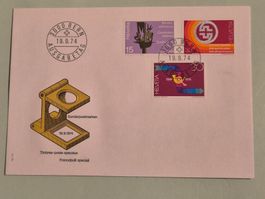 1. Tagesbrief Serie Sondermarken 19.9.74 gestempelt