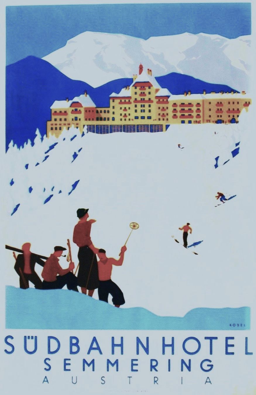 Poster & Bilder: SUEDBAHN HOTEL SEMMERING SKI 1930 - Original Plakat – Gebraucht aus Blonay von postercollection