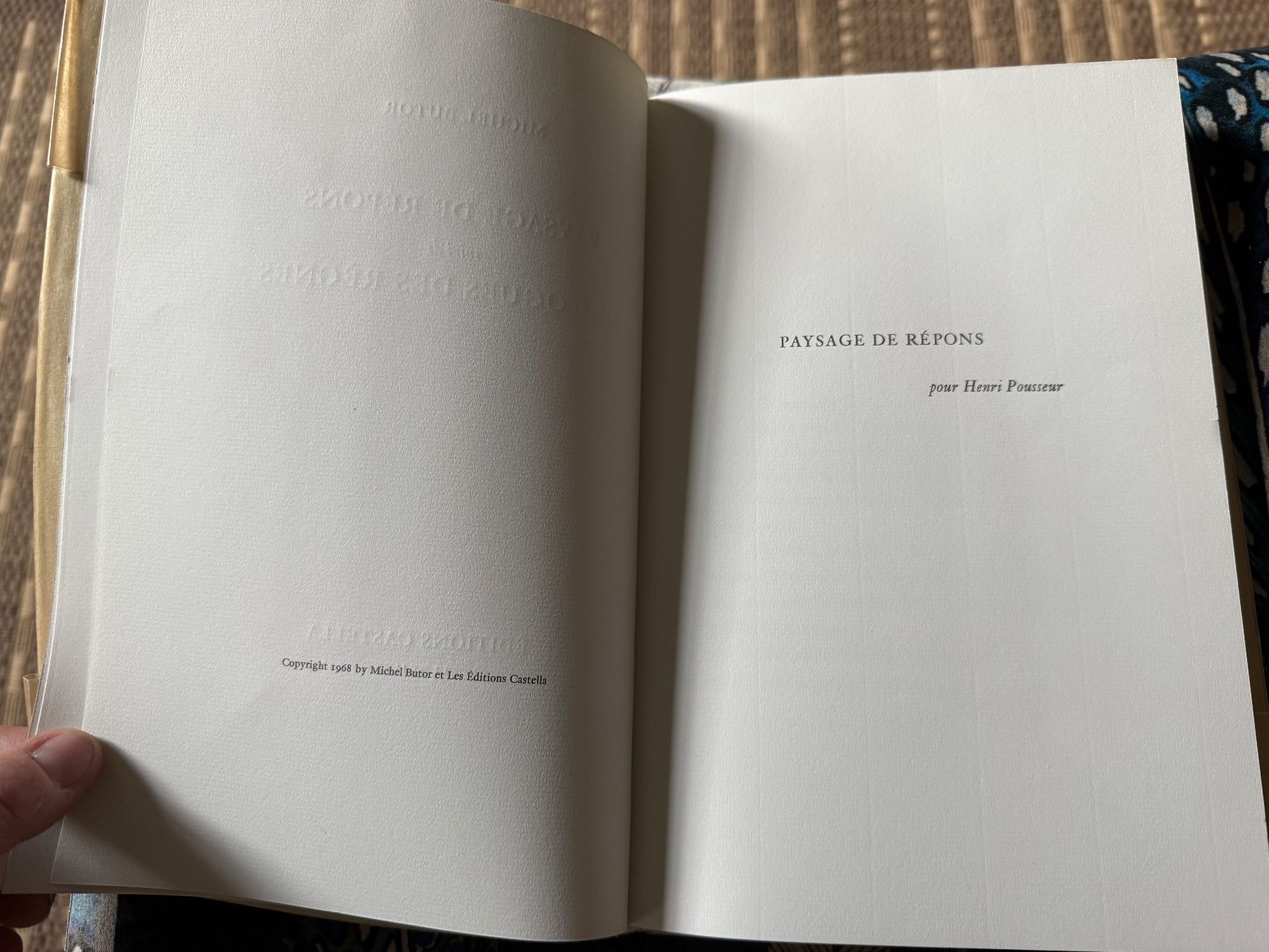 Libri: POUSSEUR Henri Paysage de réponse – Usato da Bern venduto da Jwpm66 1