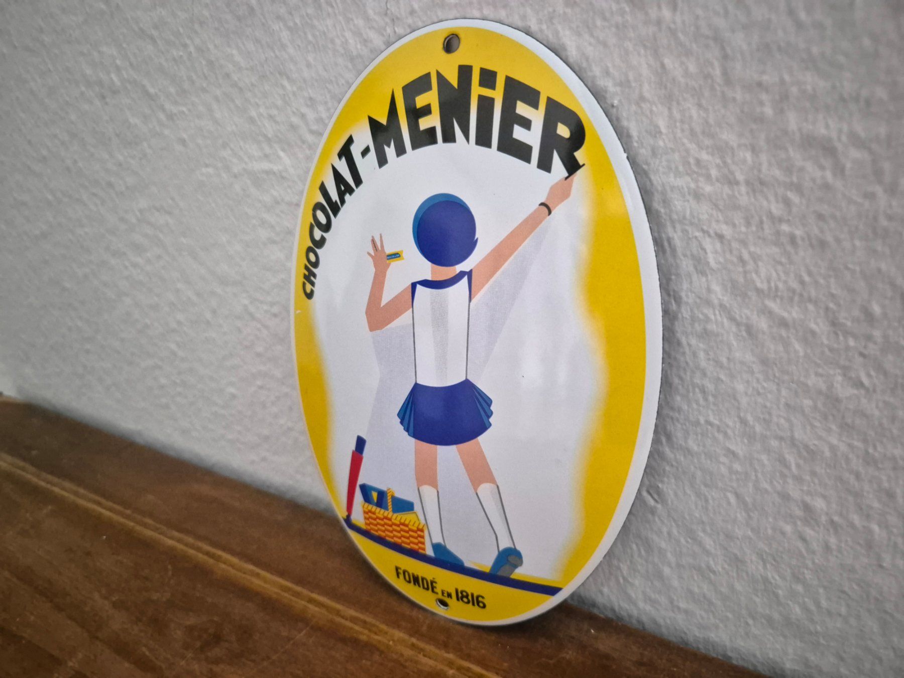Insegne: Emailschild Chocolat Menier Logo Emaille Schild Schokolade – Nuovo (secondo la descrizione) da Schaffhausen venduto da pfanis09 4