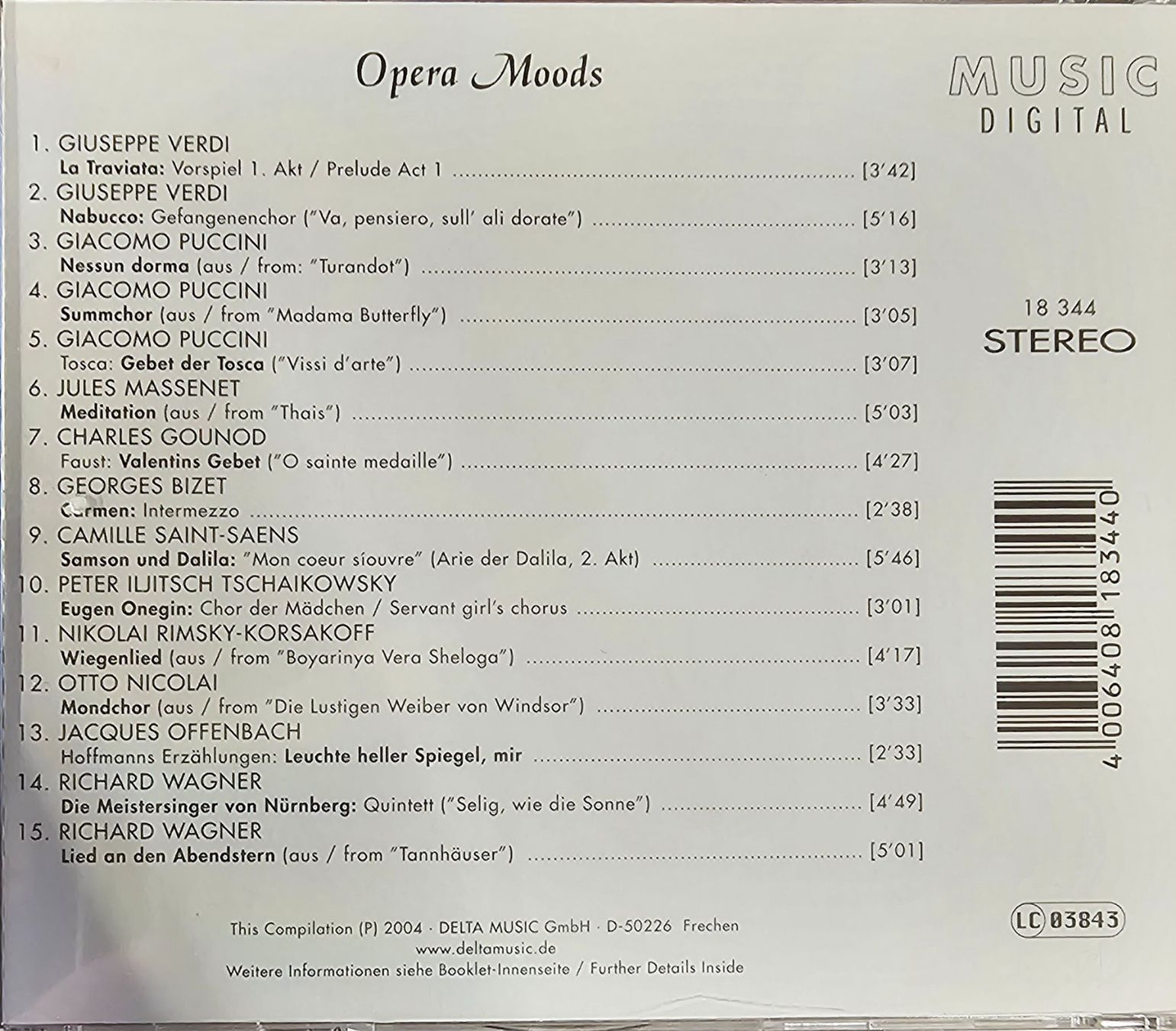CD: Opera Moods - Classic Moods – Usato da Wahlen b. Laufen venduto da Cg10 1