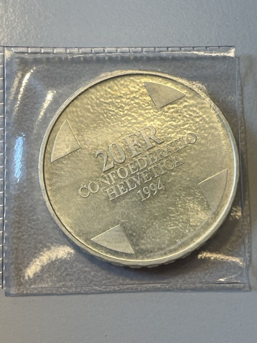 Tutti le monete: Swiss commemorative 20 CHF 1994 – Usato da Pregassona venduto da REEUP