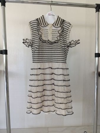 Kleid RED Valentino Kurzarm Schwarz Tüll Grösse 38, Neu