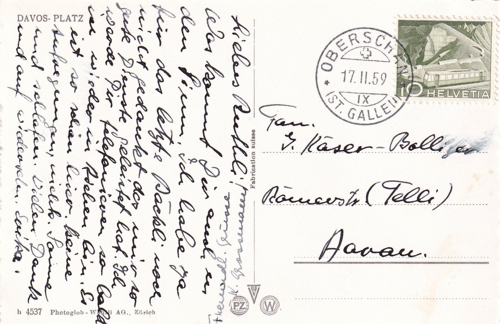 Cartoline postali: Davos-Platz im tiefen Winter /bo – Usato da Hombrechtikon venduto da Rudolf07 1