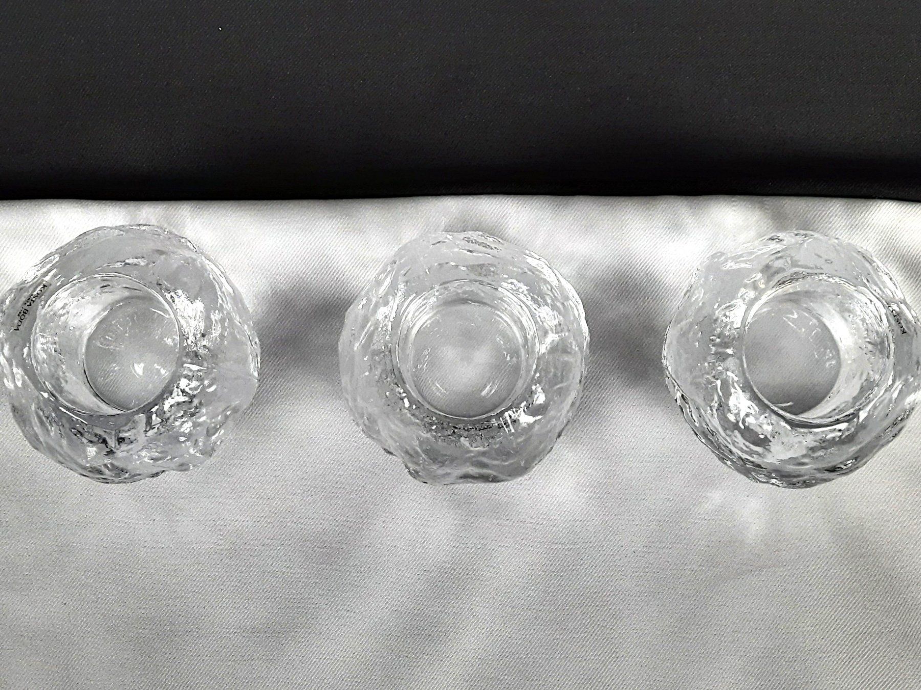 Kosta Boda Portacandele: KOSTA BODA Schneeball- Teelichter 3er-Set – Nuovo (secondo la descrizione) da Beinwil am See venduto da Restwert_Beinwil 1